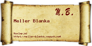 Meller Blanka névjegykártya